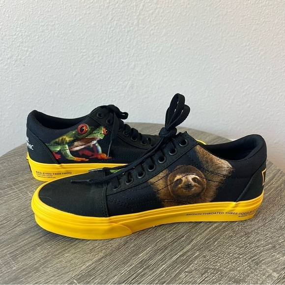 NWOT Vans Old Skool Black National Geographic Photo Aark Animal Sneakers sz 6.5 - Picture 16 of 16